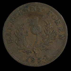 Canada, Province de la Nouvelle-Écosse, 1/2 penny : 1832