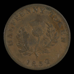 Canada, Province de la Nouvelle-Écosse, 1/2 penny : 1832