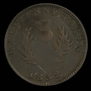 Canada, Province de la Nouvelle-Écosse, 1/2 penny : 1832