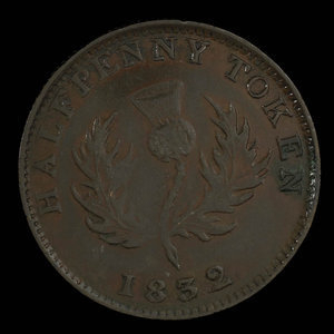 Canada, Province de la Nouvelle-Écosse, 1/2 penny : 1832