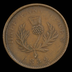 Canada, Province de la Nouvelle-Écosse, 1/2 penny : 1832