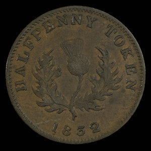 Canada, Province de la Nouvelle-Écosse, 1/2 penny : 1832