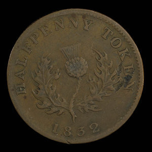 Canada, Province de la Nouvelle-Écosse, 1/2 penny : 1832