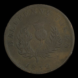 Canada, Province de la Nouvelle-Écosse, 1/2 penny : 1832