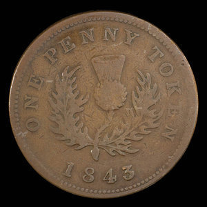 Canada, Province de la Nouvelle-Écosse, 1 penny : 1843