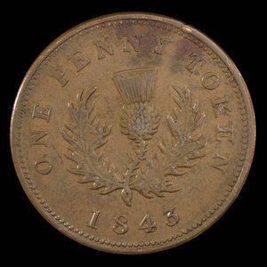 Canada, Province de la Nouvelle-Écosse, 1 penny : 1843