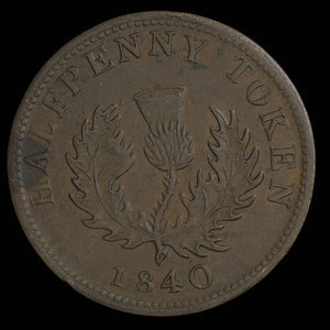 Canada, Province de la Nouvelle-Écosse, 1/2 penny : 1840