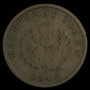 Canada, Province de la Nouvelle-Écosse, 1/2 penny : 1840