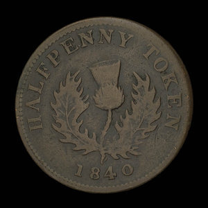 Canada, Province de la Nouvelle-Écosse, 1/2 penny : 1840