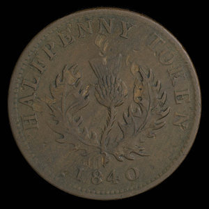 Canada, Province de la Nouvelle-Écosse, 1/2 penny : 1840