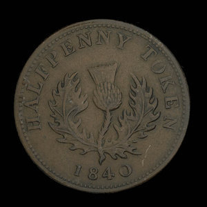 Canada, Province de la Nouvelle-Écosse, 1/2 penny : 1840