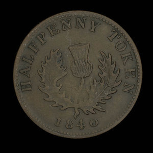 Canada, Province de la Nouvelle-Écosse, 1/2 penny : 1840