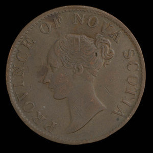 Canada, Province de la Nouvelle-Écosse, 1/2 penny : 1843