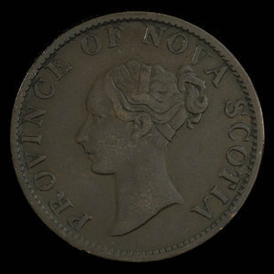 Canada, Province de la Nouvelle-Écosse, 1/2 penny : 1843