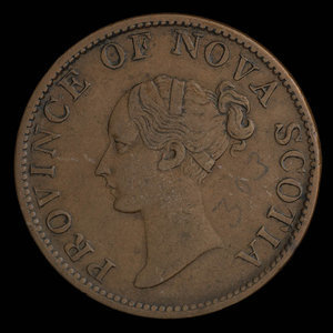 Canada, Province de la Nouvelle-Écosse, 1/2 penny : 1843