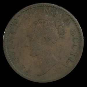 Canada, Province de la Nouvelle-Écosse, 1/2 penny : 1843