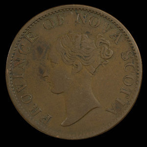 Canada, Province de la Nouvelle-Écosse, 1/2 penny : 1843