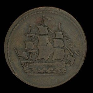 Canada, inconnu, 1/2 penny : 1838