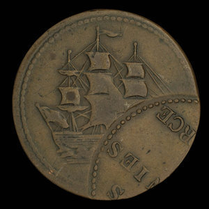 Canada, inconnu, 1/2 penny : 1838