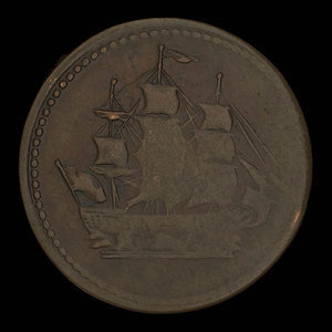 Canada, inconnu, 1/2 penny : 1838