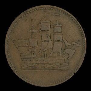 Canada, inconnu, 1/2 penny : 1835