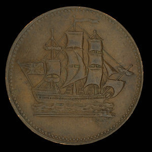 Canada, inconnu, 1/2 penny : 1835