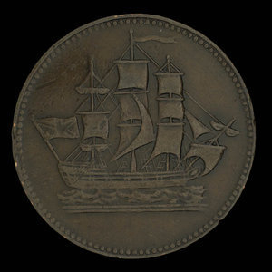 Canada, inconnu, 1/2 penny : 1835