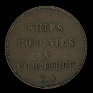 Canada, inconnu, 1/2 penny : 1835