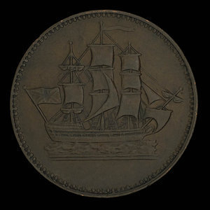 Canada, inconnu, 1/2 penny : 1835