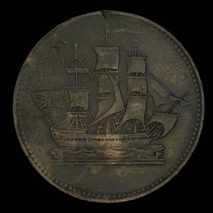 Canada, inconnu, 1/2 penny : 1835