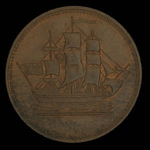 Canada, inconnu, 1/2 penny : 1835