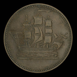 Canada, inconnu, 1/2 penny : 1835