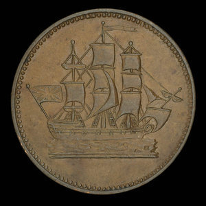 Canada, inconnu, 1/2 penny : 1835