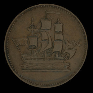 Canada, inconnu, 1/2 penny : 1835