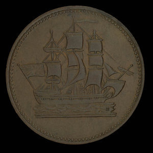 Canada, inconnu, 1/2 penny : 1835