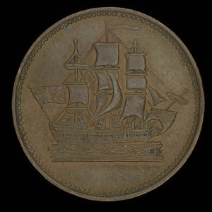 Canada, inconnu, 1/2 penny : 1835