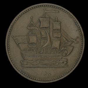 Canada, inconnu, 1/2 penny : 1835