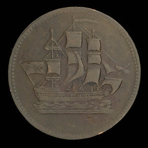 Canada, inconnu, 1/2 penny : 1835