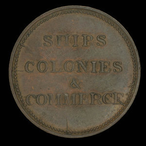 Canada, inconnu, 1/2 penny : 1835