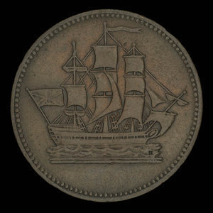 Canada, inconnu, 1/2 penny : 1835