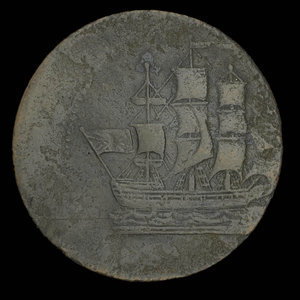 Canada, inconnu, 1/2 penny : 1835
