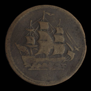 Canada, inconnu, 1/2 penny : 1835