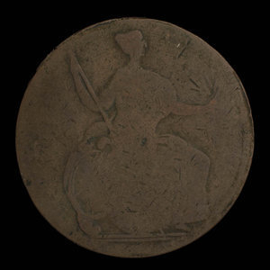 Canada, inconnu, 1/2 penny : 1838