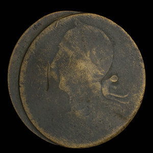 Canada, inconnu, 1/2 penny : 1838