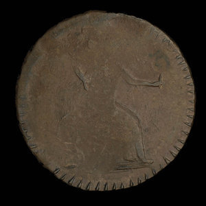 Canada, inconnu, 1/2 penny : 1838