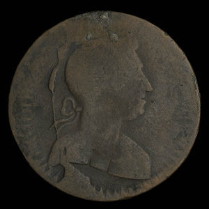 Canada, inconnu, 1/2 penny : 1838