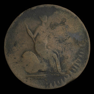 Canada, inconnu, 1/2 penny : 1838