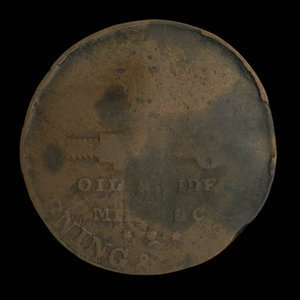 Canada, inconnu, 1/2 penny : 1838