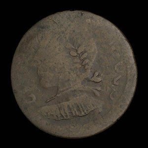 Canada, inconnu, 1/2 penny : 1838