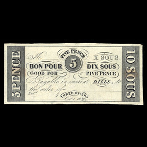 Canada, Hart's Bank, 10 sous : 1 octobre 1837